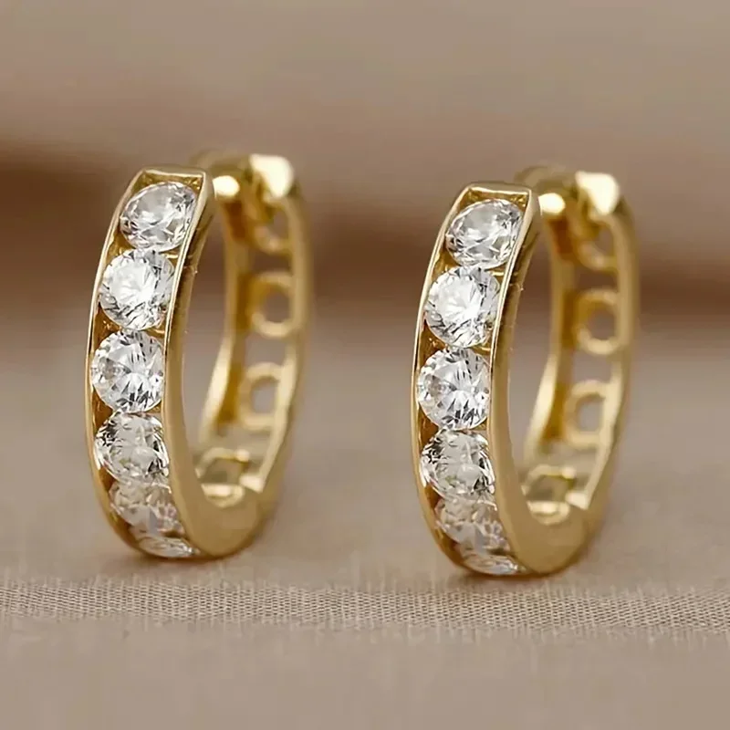 2026 New Gold Niche Design Full of Zircon Earrings, Shining Forever, Elegant and Personalized Design Accessories for Marriage