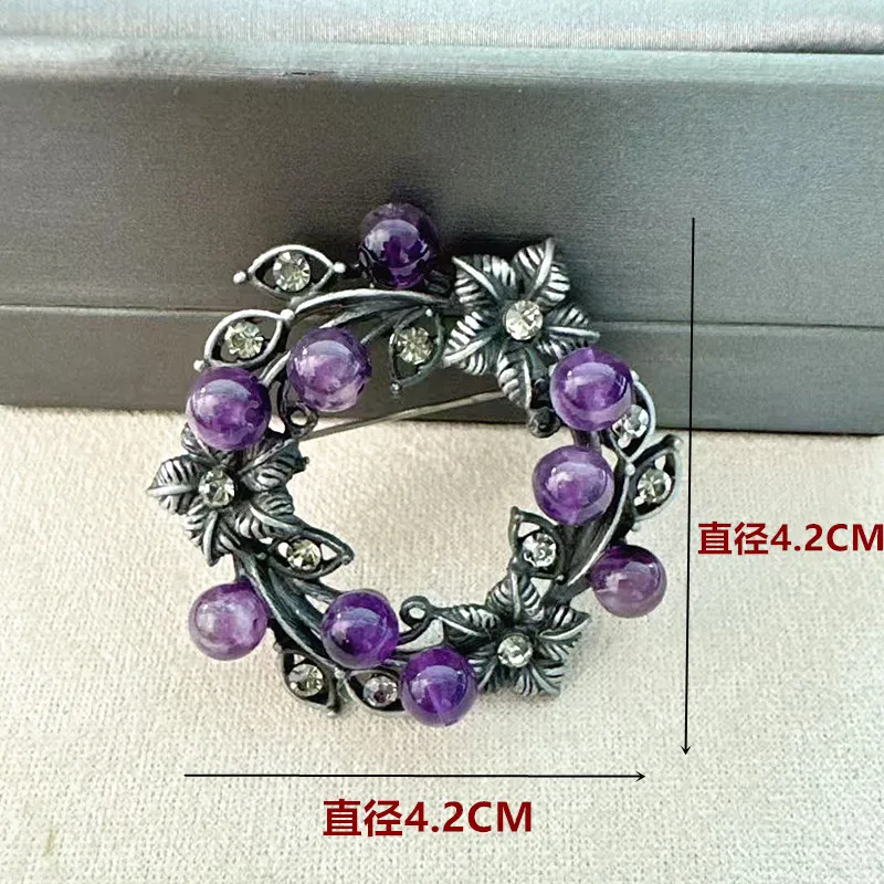 Blue/Purple/Green/Pink/Color Stone Women's Brooches Crystal Bouquet Pins Clothing Coat Vintage Jewelry