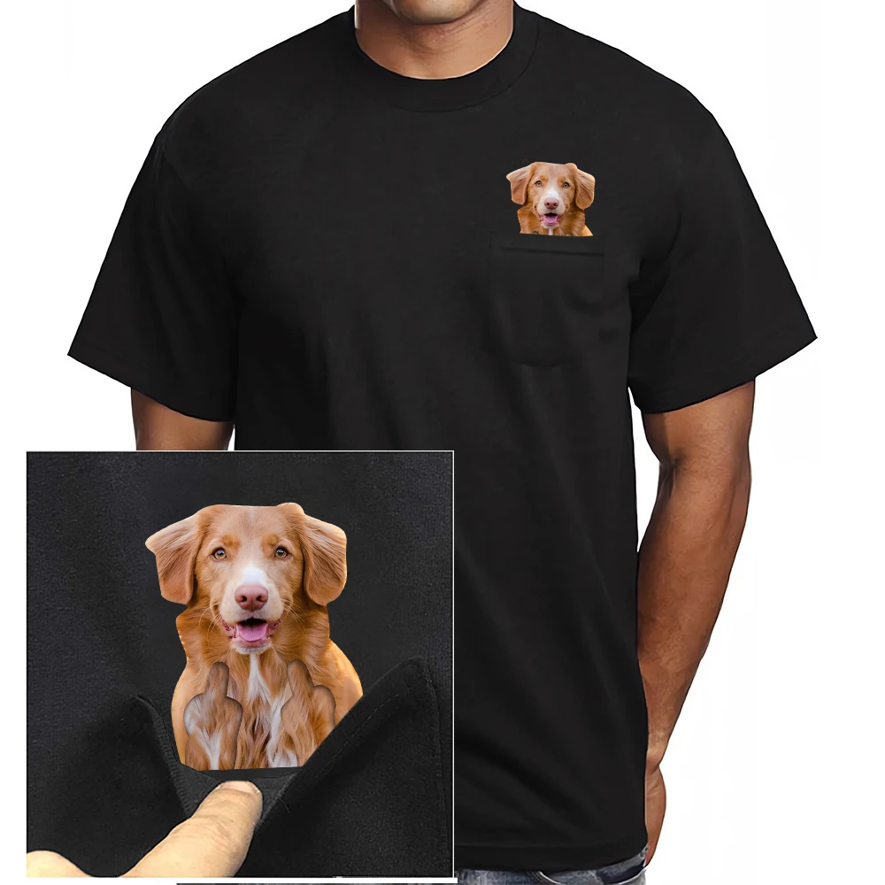 CLOOCL Chesapeake Bay Retriever Cotton T-Shirts Animals Double Middle Finger Printed Tees Summer Shirts Men Clothing Dropship