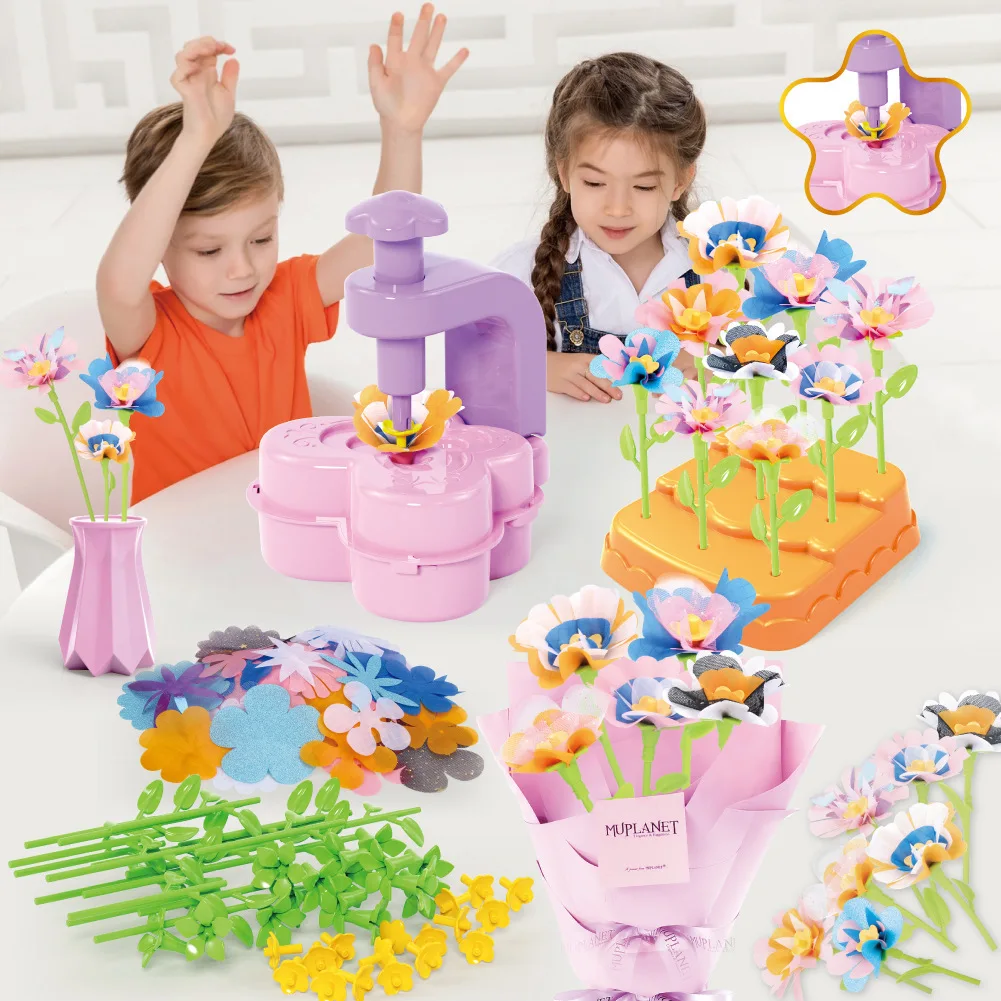 Kinder Präge Maschine DIY Blume Handwerk Kit Simulation Bouquet, Der Spielzeug Kreative Kunst Liefert Mädchen Geburtstag Geschenk Eltern Kind