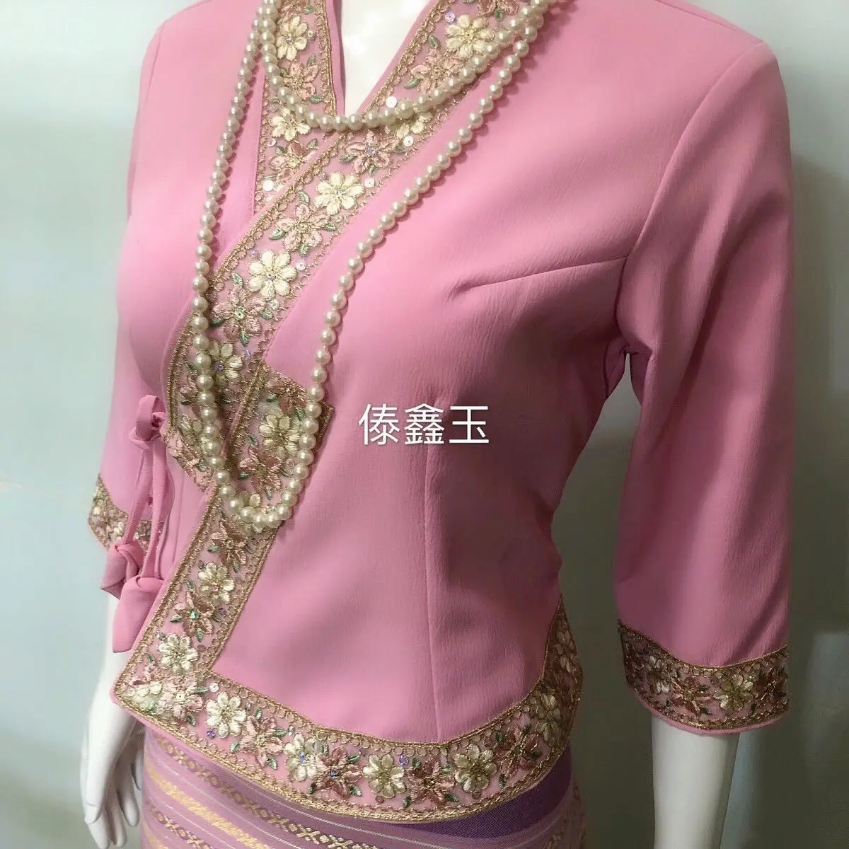 2pcsThailand Long-gyi กระโปรง Dai เสื้อผ้าชาติพันธุ์ฤดูร้อน Sarong Dai Tube กระโปรงเสื้อผ้าผู้หญิง