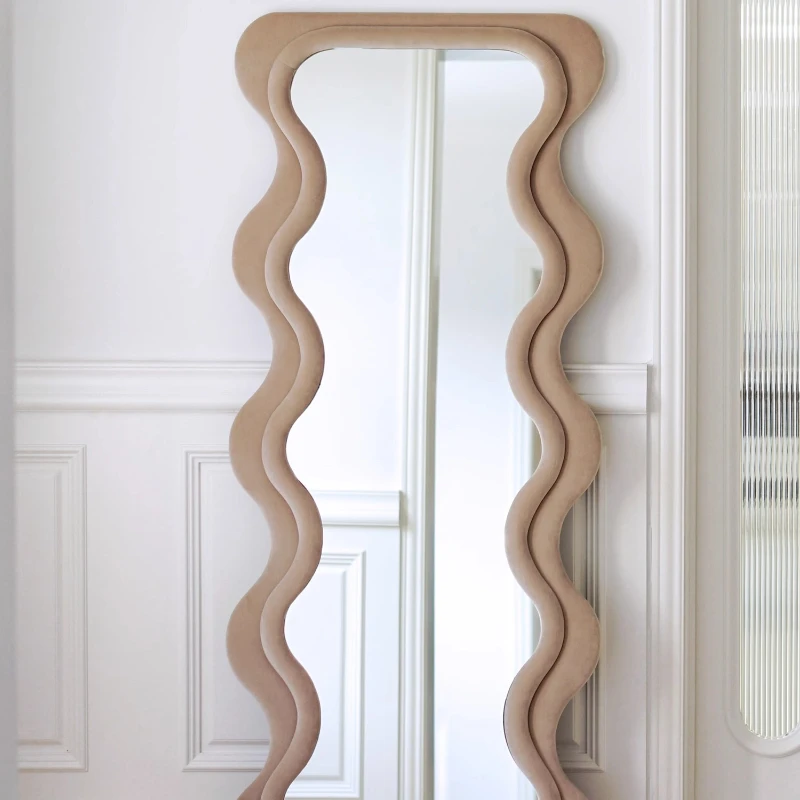 ins wave full body full-length mirror home retro floor-to-ceiling Nordic fitting mirror
