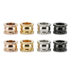 20pcs/lot 8mm Stainless Steel Spacer Beads Black Color Hub Charm Loose Beads for DIY Bracelets Necklace Leather Jewelry Making