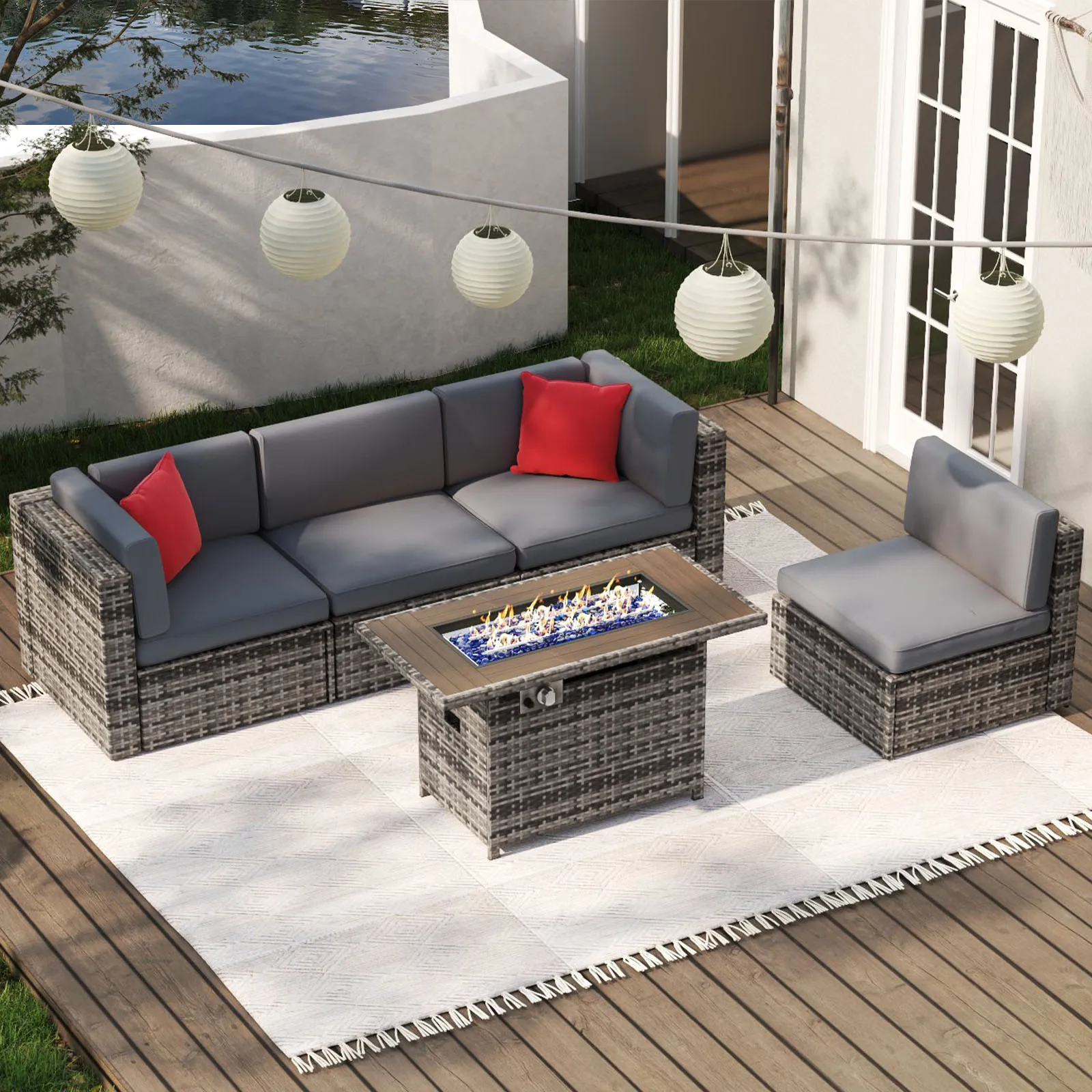 5 PCS Patio Furniture Set with 40