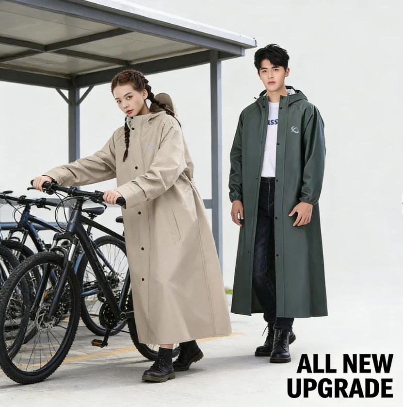 Motorcycle Rider Raincoat Long Thickened Waterproof Full Body Cover for Adults Outdoor Cycling