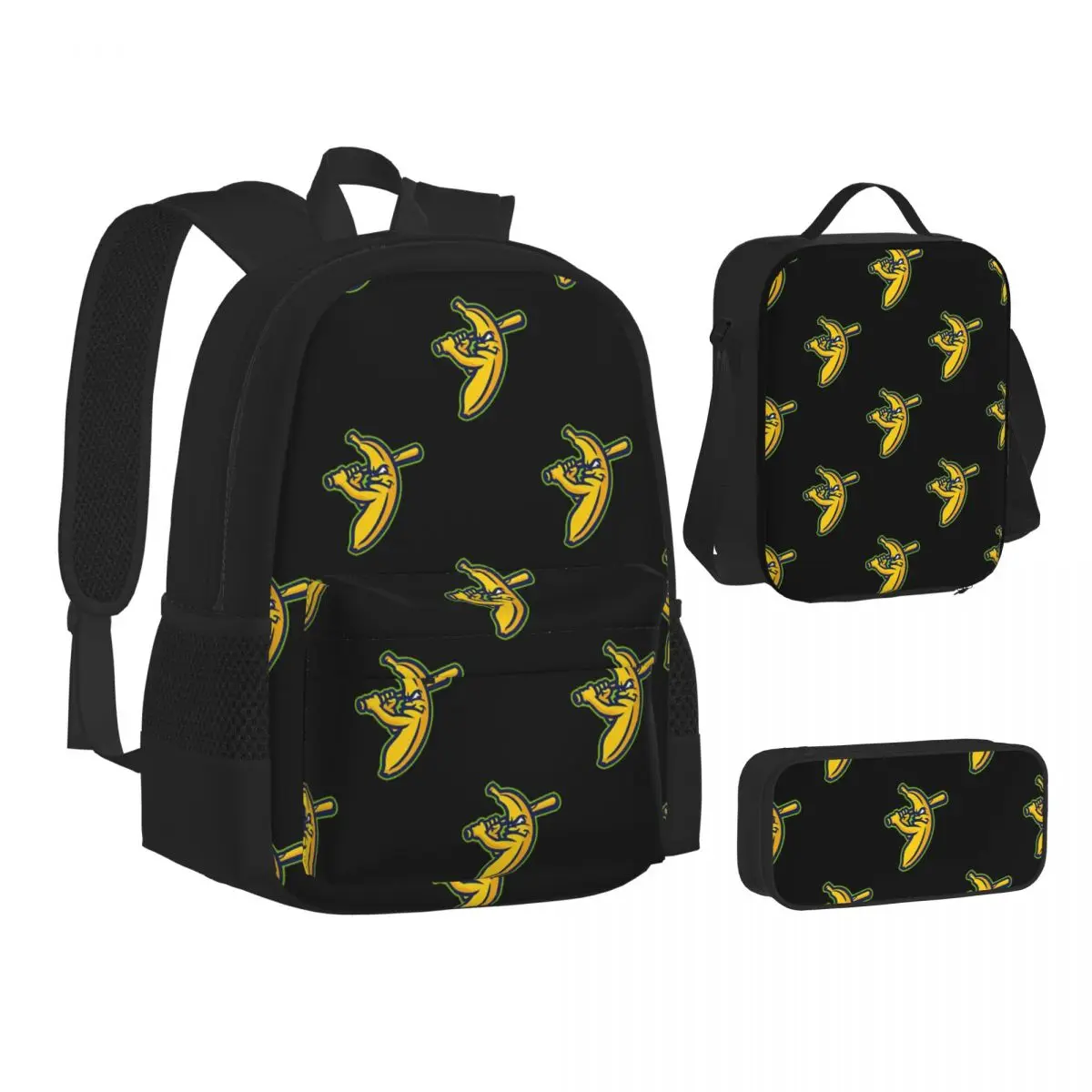 

Bananas Team Backpacks Boys Girls Bookbag Children School Bags Kids Rucksack Lunch Bag Pen Bag Three-Piece Set