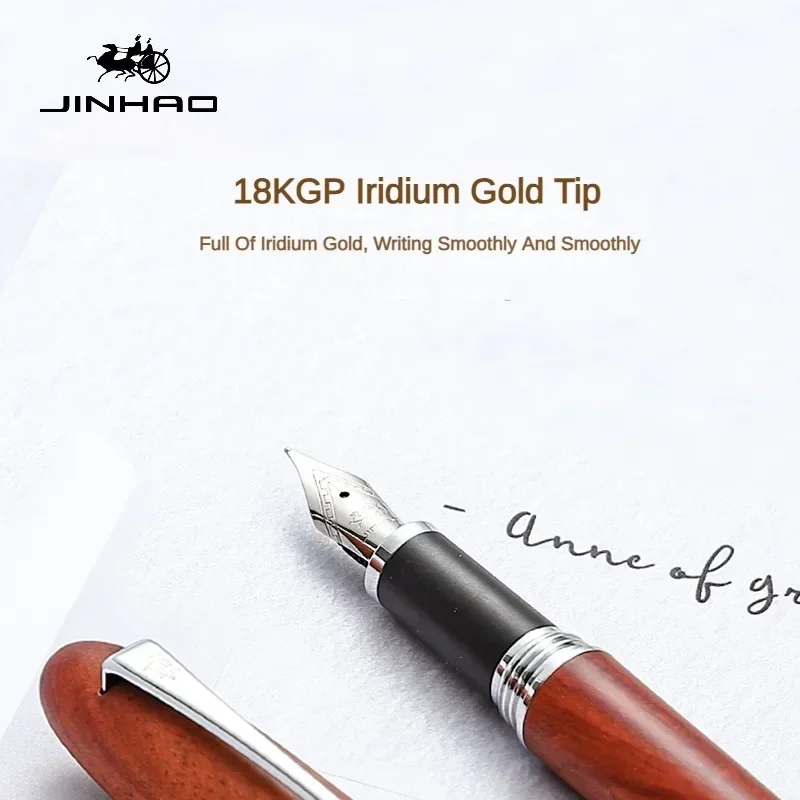 Imagem -05 - Jinhao Natural Madeira Fountain Pen Extra Fine Nib Escritório Escola Escrita Suprimentos Caneta de Luxo ef f m 9035