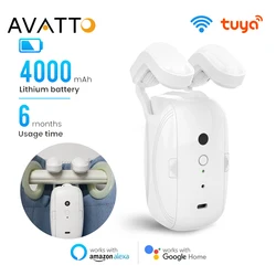 AVATTO-Robô Cortina elétrica inteligente com controle remoto, automático aberto Track, Cortinas Roman Track, Tuya Smart Life, o Google Home, Wi-Fi