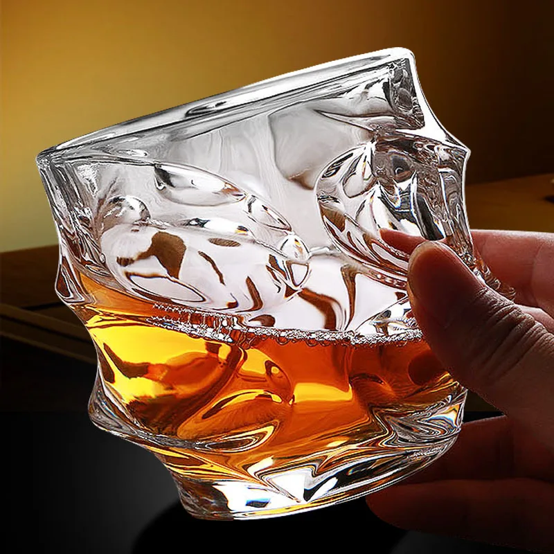 Wave Glass Cup, Concentrated Juice Crystal, Lead-free Whiskey Cocktail Cup, Creative and Affordable Luxury Bar Coffee Cup
