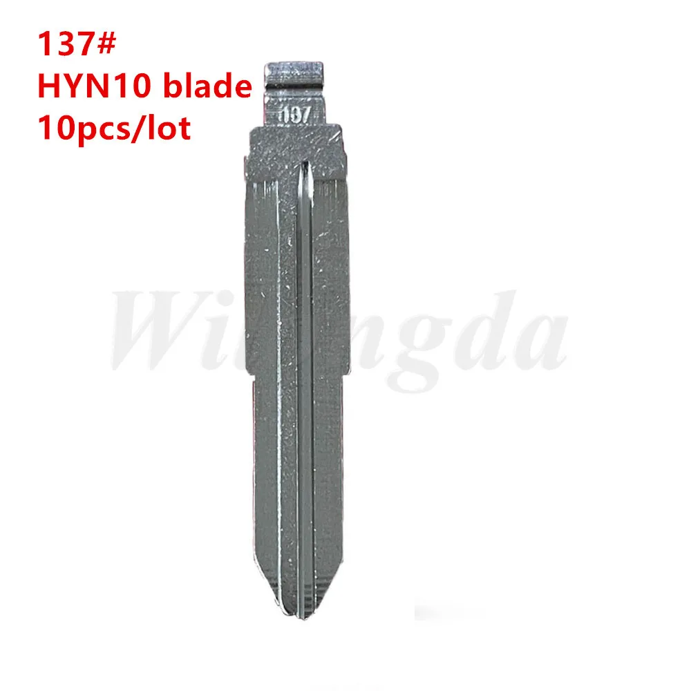 10pcs /lot137# HYN10 Metal Uncut Blank Flip Remote Key Blade for Ssangyong for Keydiy KD Xhorse VVDI JMD Remote Car Key Blank