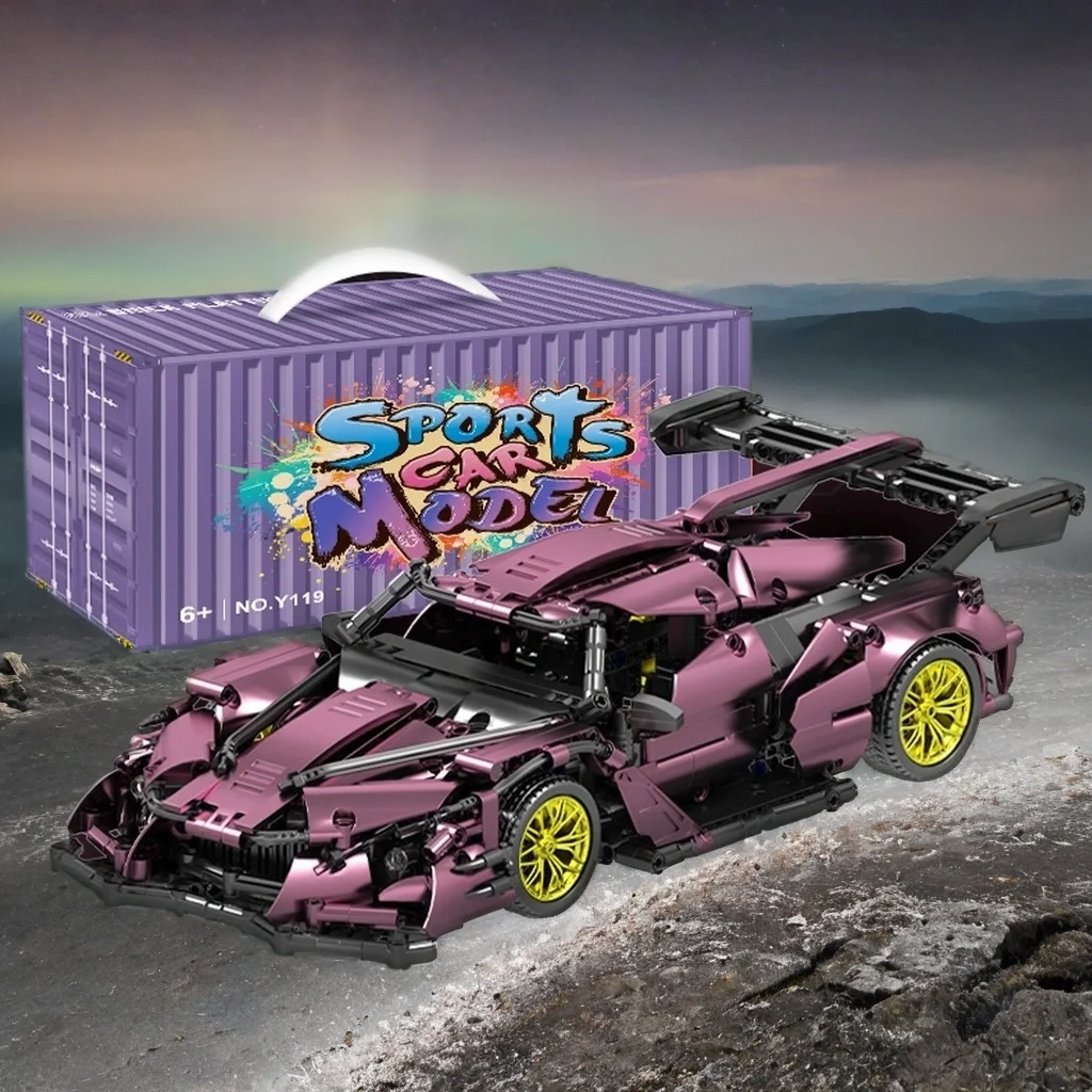 مجموعة بناء السيارات الرياضية Apello IE، مجموعة مكعبات بناء MOC بمقياس 1:8 ولعبة بناء، مجموعة سيارات سباق قابلة للجمع للبالغين