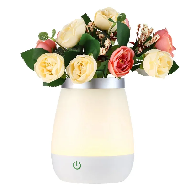 독특한 침실 침대 옆 작은 야간 램프, USB 충전, 따뜻한 꽃병 장식, 식당 및 거실 장식 테이블 램프