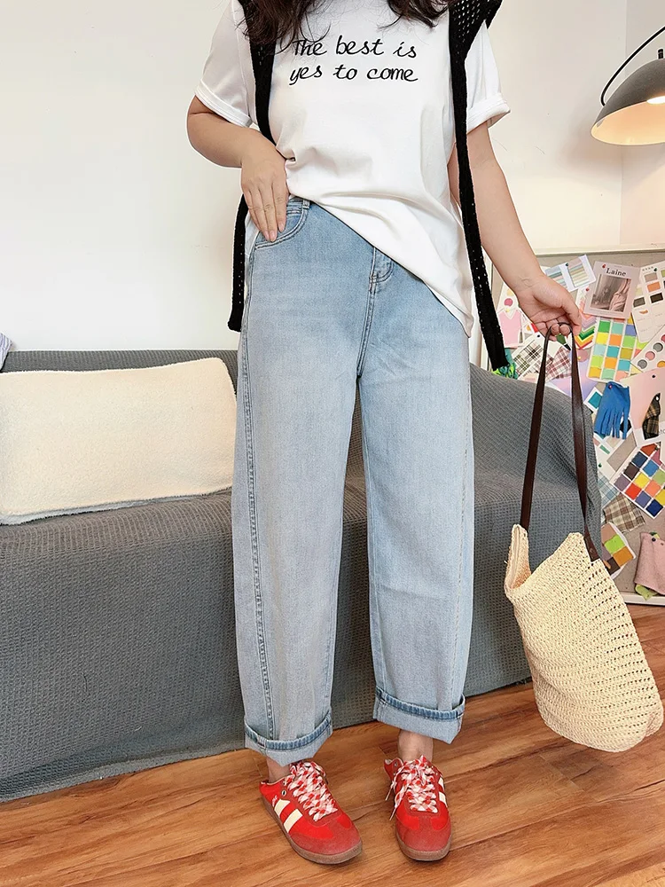 

New Arrival Loose Casual Denim Pants High Waist Cotton Jeans Women's Spring Summer Faion Slimming Harlan Bent Knife Pants