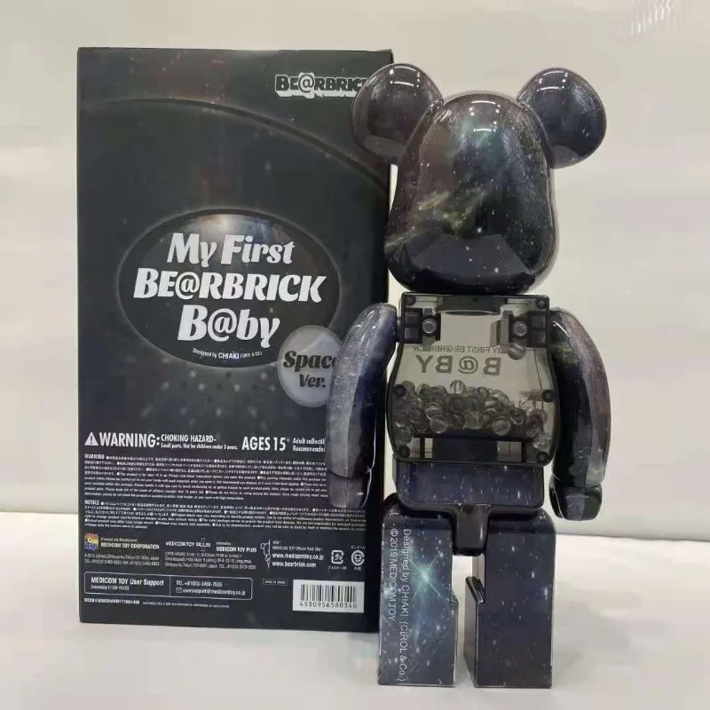 Bearbrick violent bear ornaments, surf electroplating HajimeSorayama, articulated color box model, mini doll, birthday gift.