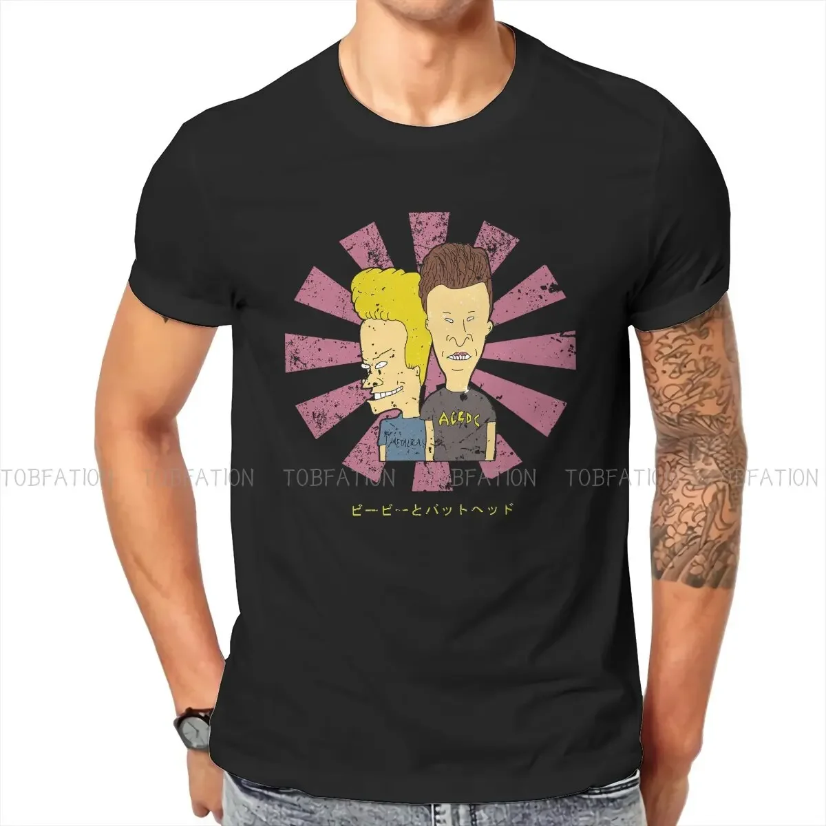 Beavis and Butthead Funny Sarcastic Cartoon Retro Tshirt Graphic Men Tops Vintage Summer Clothing Harajuku Polyester T Shirt