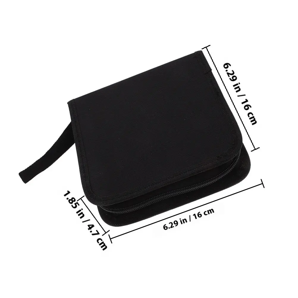 2Pcs Disc Storage Pouch Cd Dvd Holder Bag 40 Capacity Zipper Design Compact Travel Friendly Organizer for Media Collection