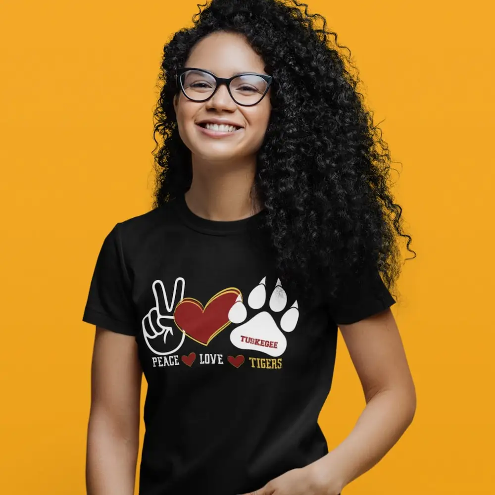 Peace Love Tuskegee Tigers T Shirt