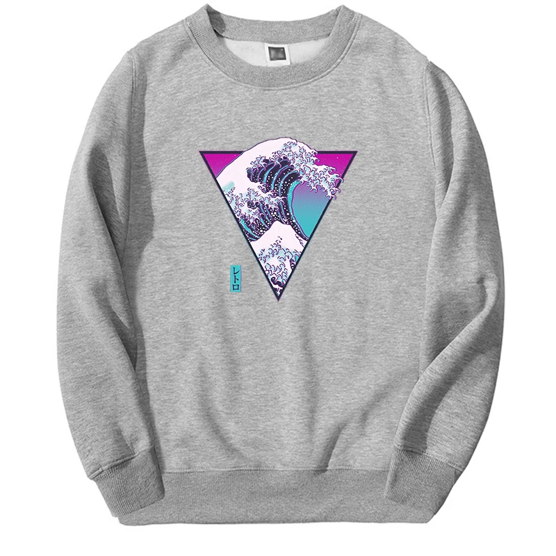 Creative Design Vaporwave Graphic Hoodie Funny Men/women The Great Wave Harajuku Sweatshirts Oversize Long Sleeve Pullover