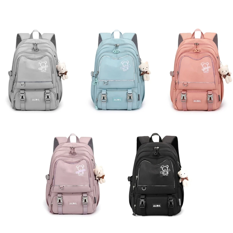 

Multi Pocket Nylon Backpack Travel Rucksack Casual Daypack School Bag for Women Student Teenagers