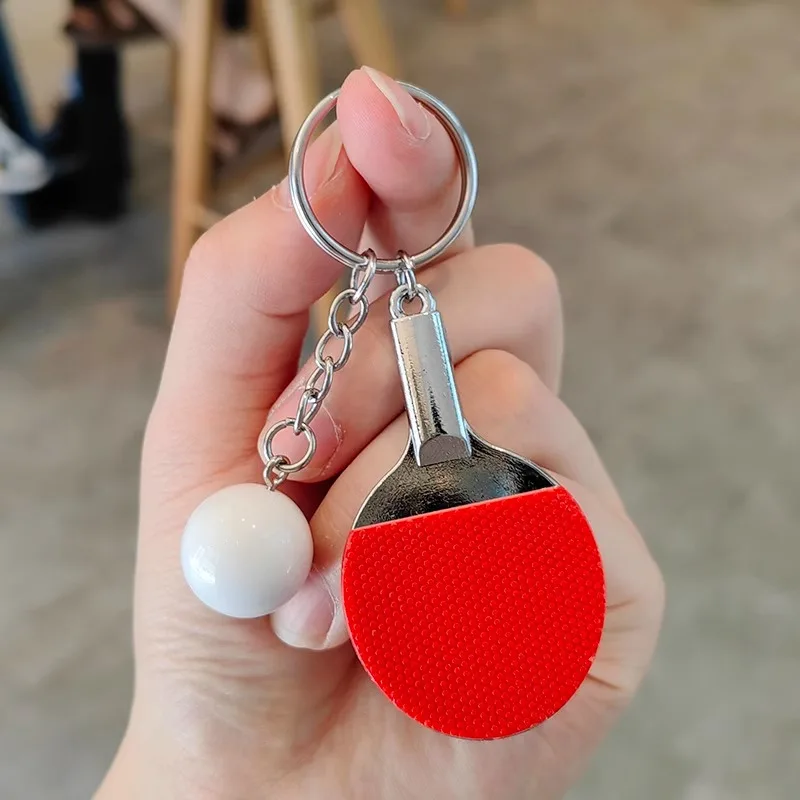 

Creative Simulation Table Tennis Racket Cute Car Keychain Bag Decoration Fan Commemorative Small Gift Accessories
