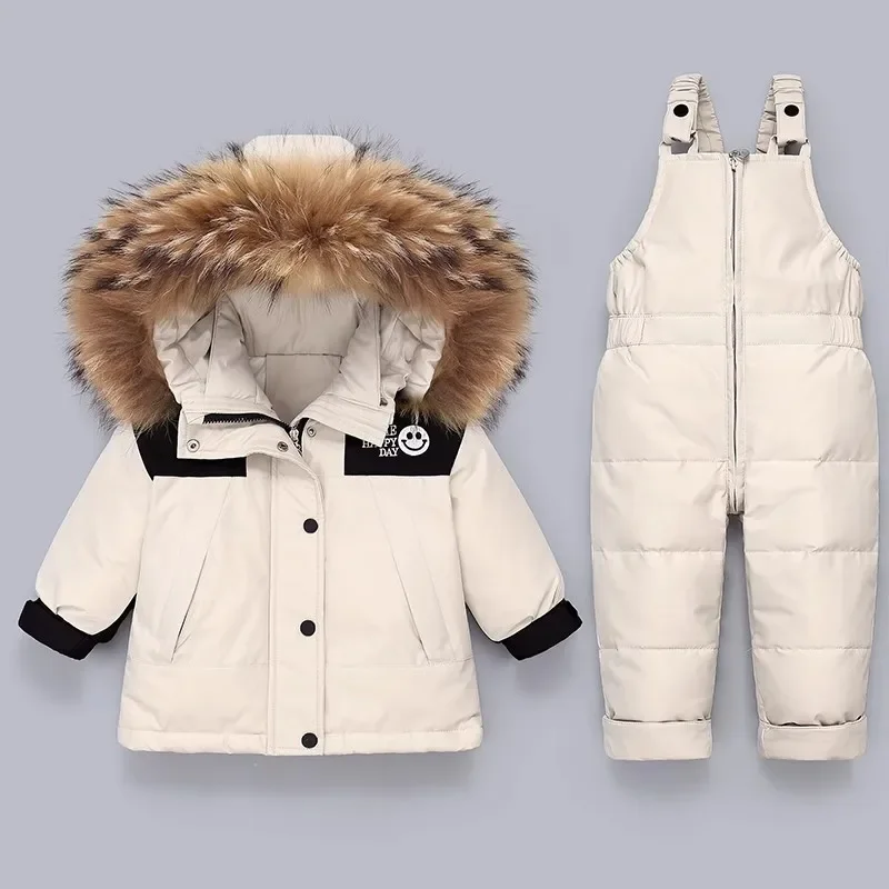 

-30° 2025 Winter Duck Down Jacket for Girl Clothes Kids Overalls Snowsuit Baby Boy Overcoat Toddler New Year Clothing Set Parka