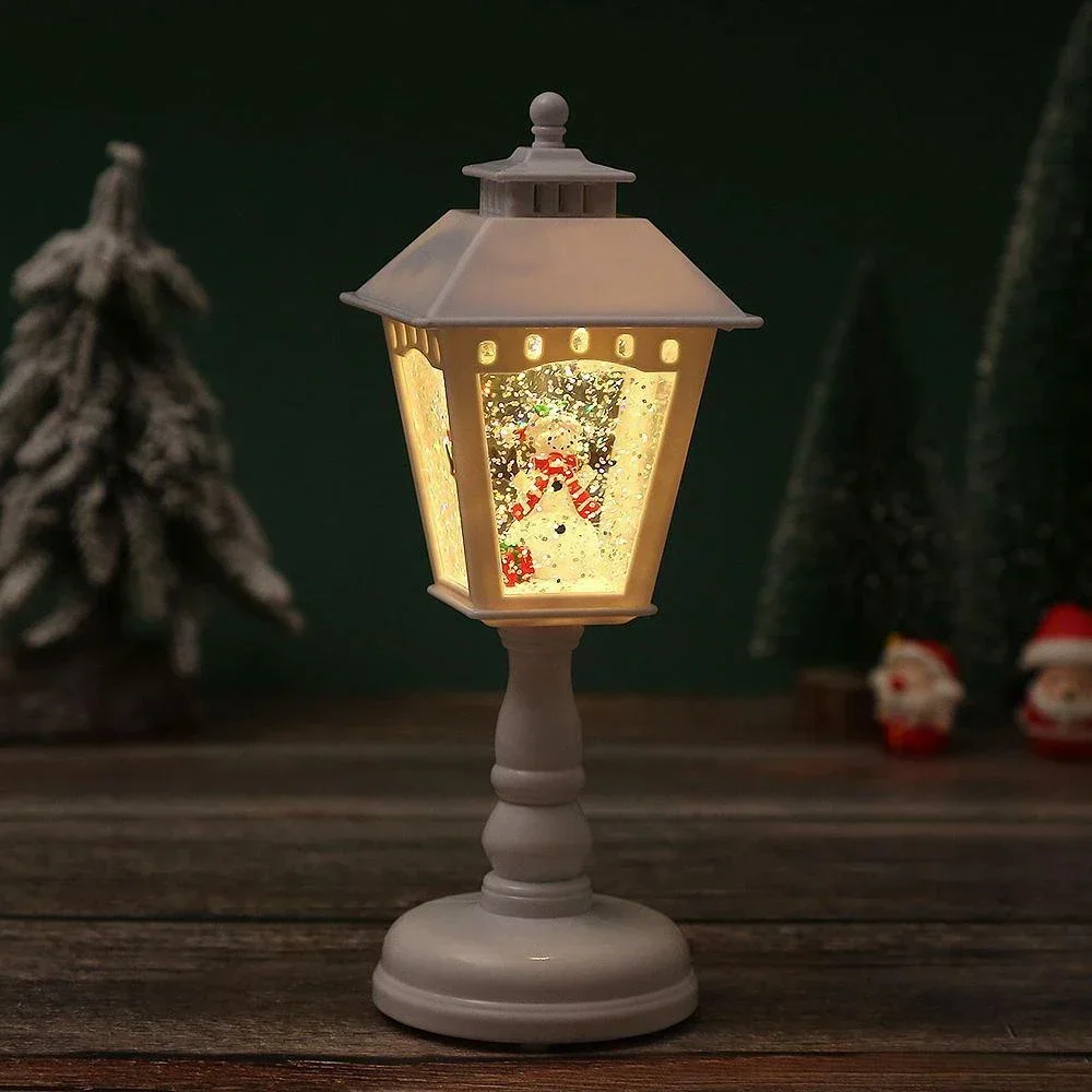 Petites veilleuses de Noël pour enfants, décorations de Noël, vent, éclairage, musique, bureau, lanterne, père Noël, cadeaux, 2024