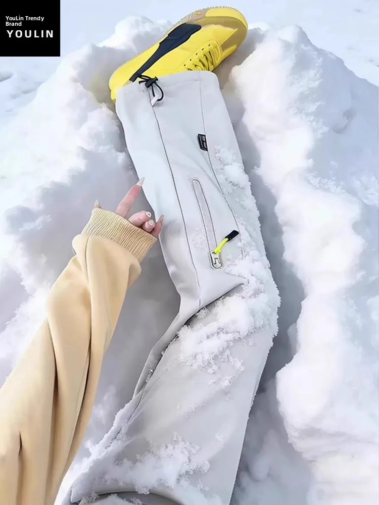 

Мужские зимние флисовые брюки для активного отдыха 3-в-1: водонепроницаемые, ветрозащитные, для походов, повседневные, прямого кроя