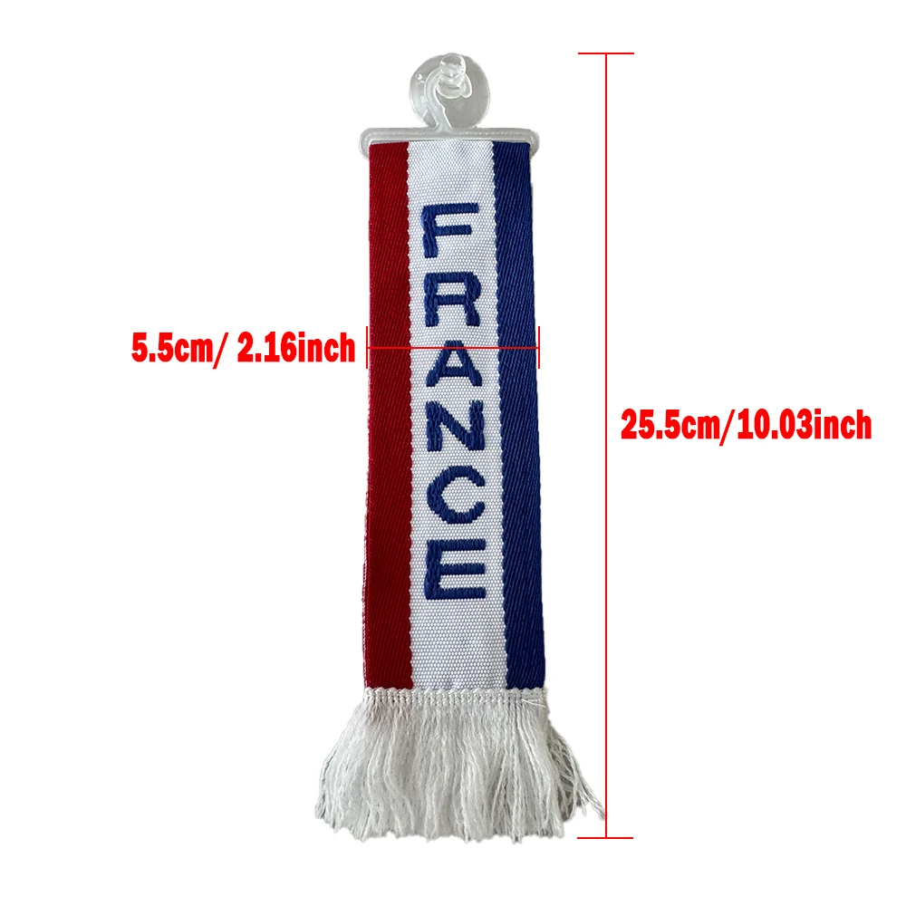 2.16*10.03 inch Suction Cup Hanging Small Flag ESPANA EUROPE Universal Mini Scarf ITALY FRANCE GERMANY Car Pendant Flag