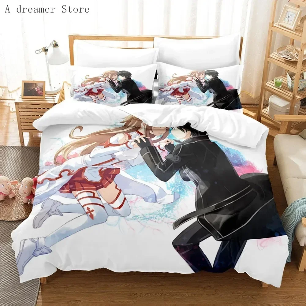 

Anime Sword Art Online Comfortable Duvet Quilt Cover Pillowcase Bedding Set Children Bedroom Decoration Home Textile