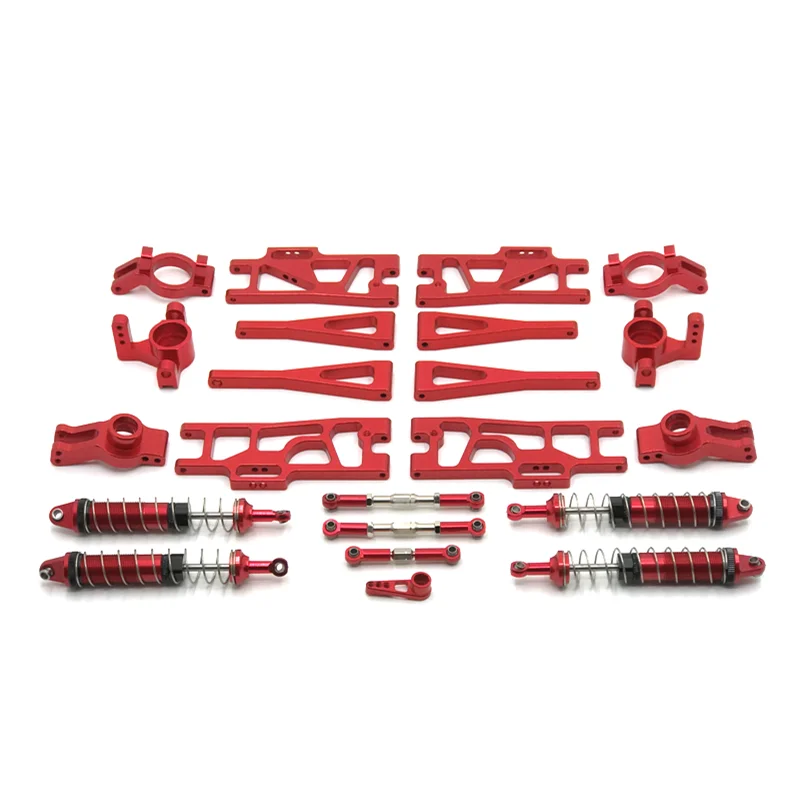 Metal Upgrade Refit C-seat Steering Cup Swing Arm Shock Absorber 11 Piece Set For WLtoys 104009 12402-A 12409 RC Car Parts