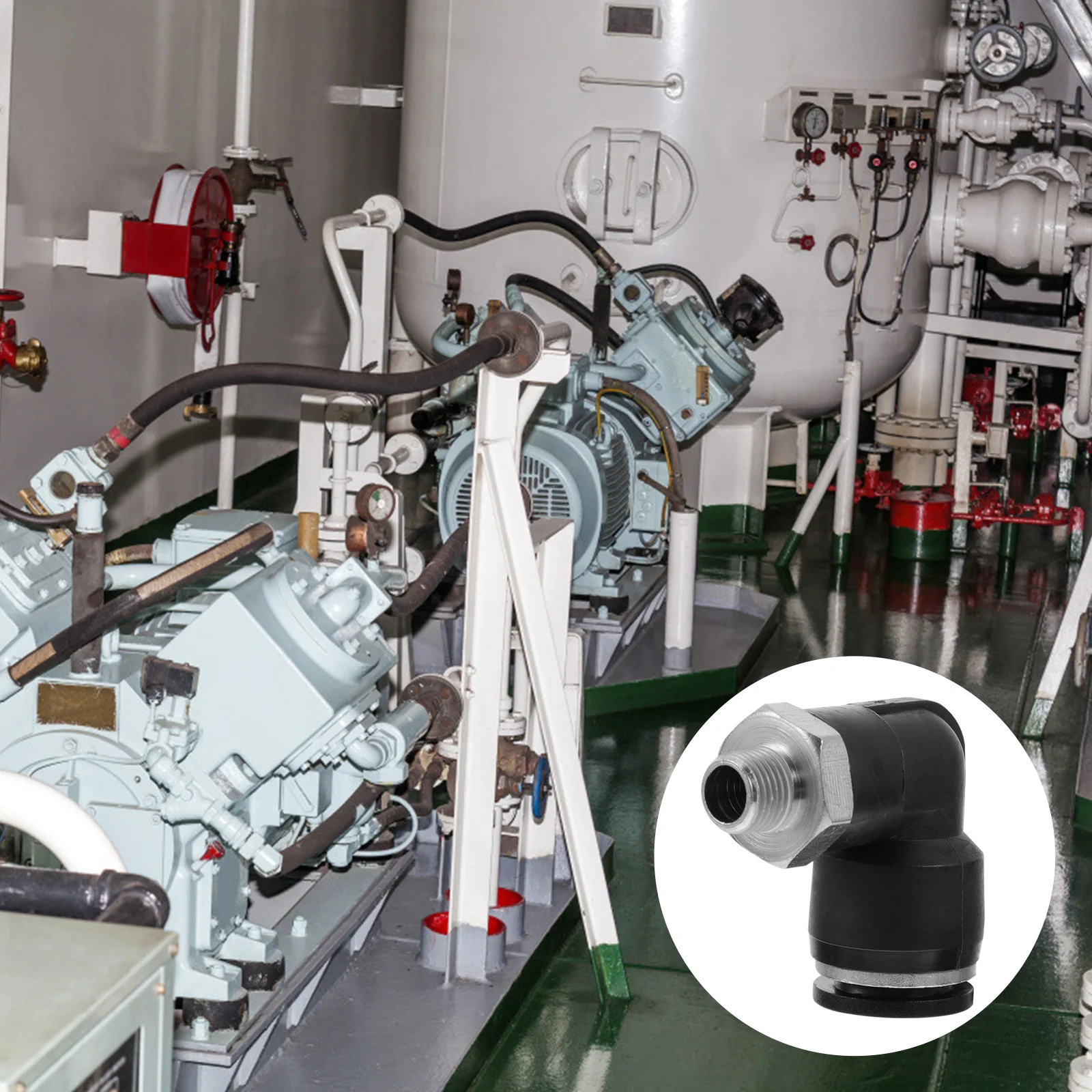 

2pcs L-Shaped Pneumatic Tube Fittings Stainless Steel Air Connector Black Durable Two Way Fitting High Quality Connector Valves