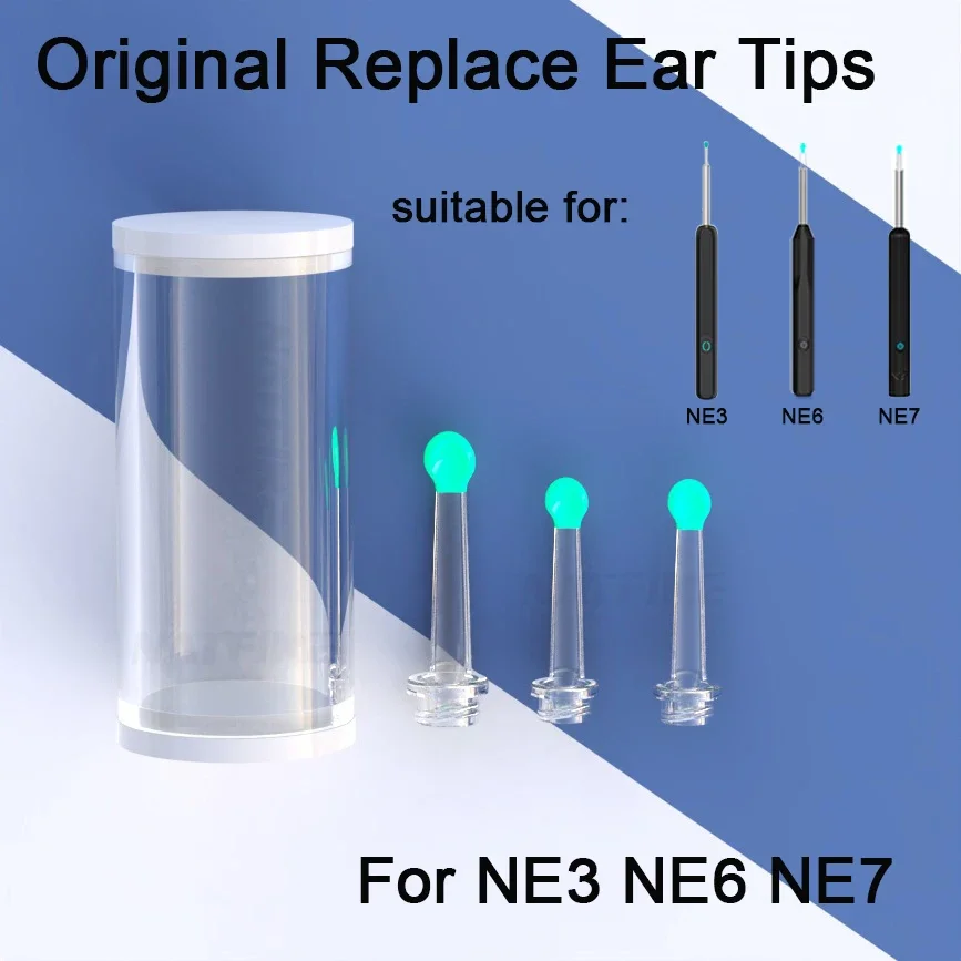 NATFIRE Original Replacement Tips for NE3 NE6 NE7  Visual Ear Stick Tool Silicone Head Cover Nonslip Protector Ear Spoon Only