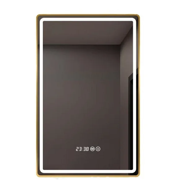 Smart mirror LED bathroom with lamp Wall-mounted square aluminum alloy washbasin Bathroom mirror