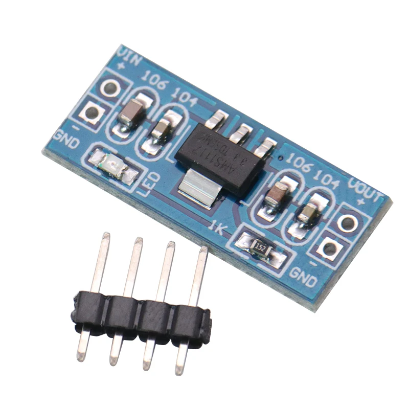 Step-Down Módulo de Alimentação, MCU Regulador Board, AMS1117, 3.3V, 100pcs