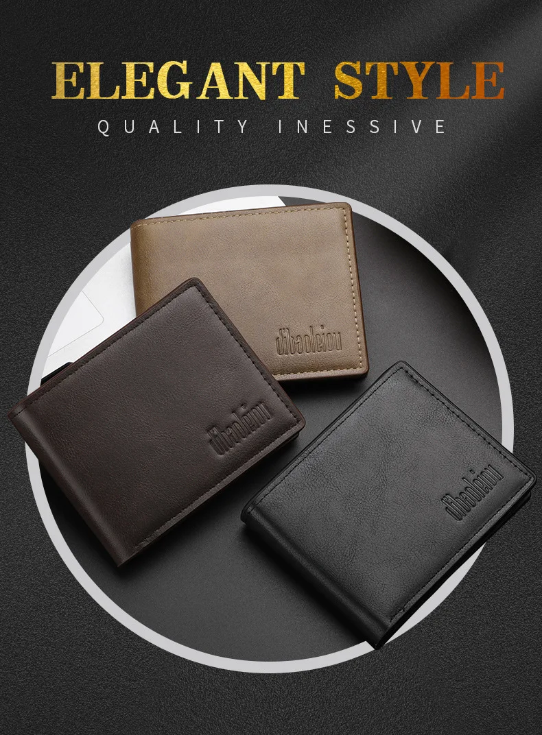 Hot Sale RFID Theft Protection Men Wallet Purse Man Wallets Slim Short Mens Wallet Coin Purse Card Holder Doka Large Capacity