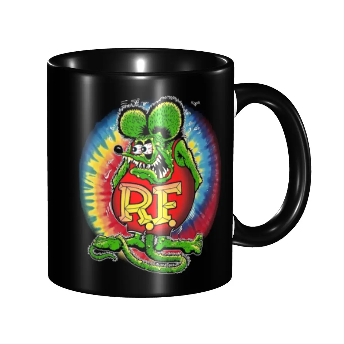 Rat Fink Stripe Mugs Customized Comic Cartoon Ceramic Coffee Mug Creative Present
