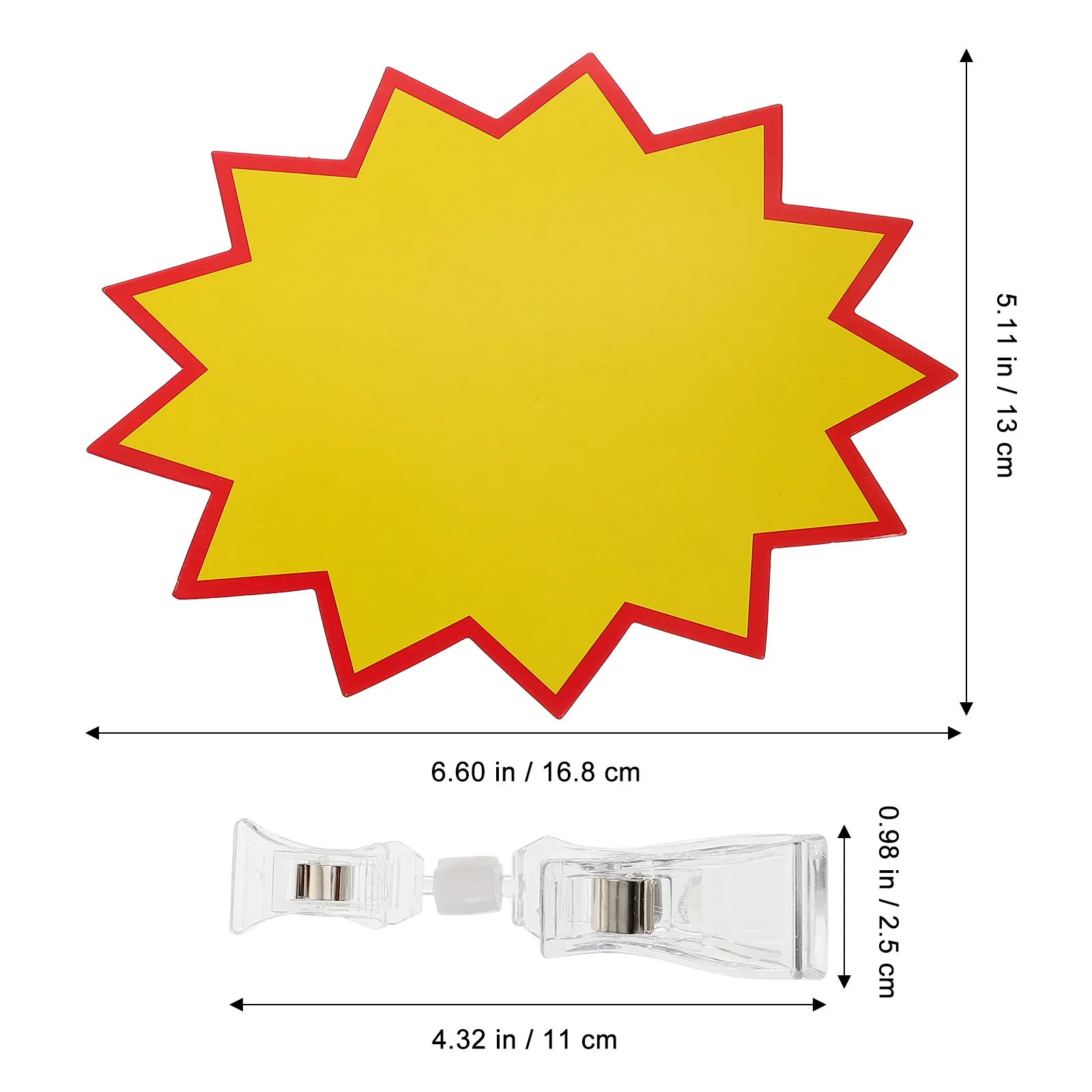 1Set Burst Style Sign Clip Bright Color Sale Tags Merchandise Price Holder Supermarket Retail Price Tags Tag Clip