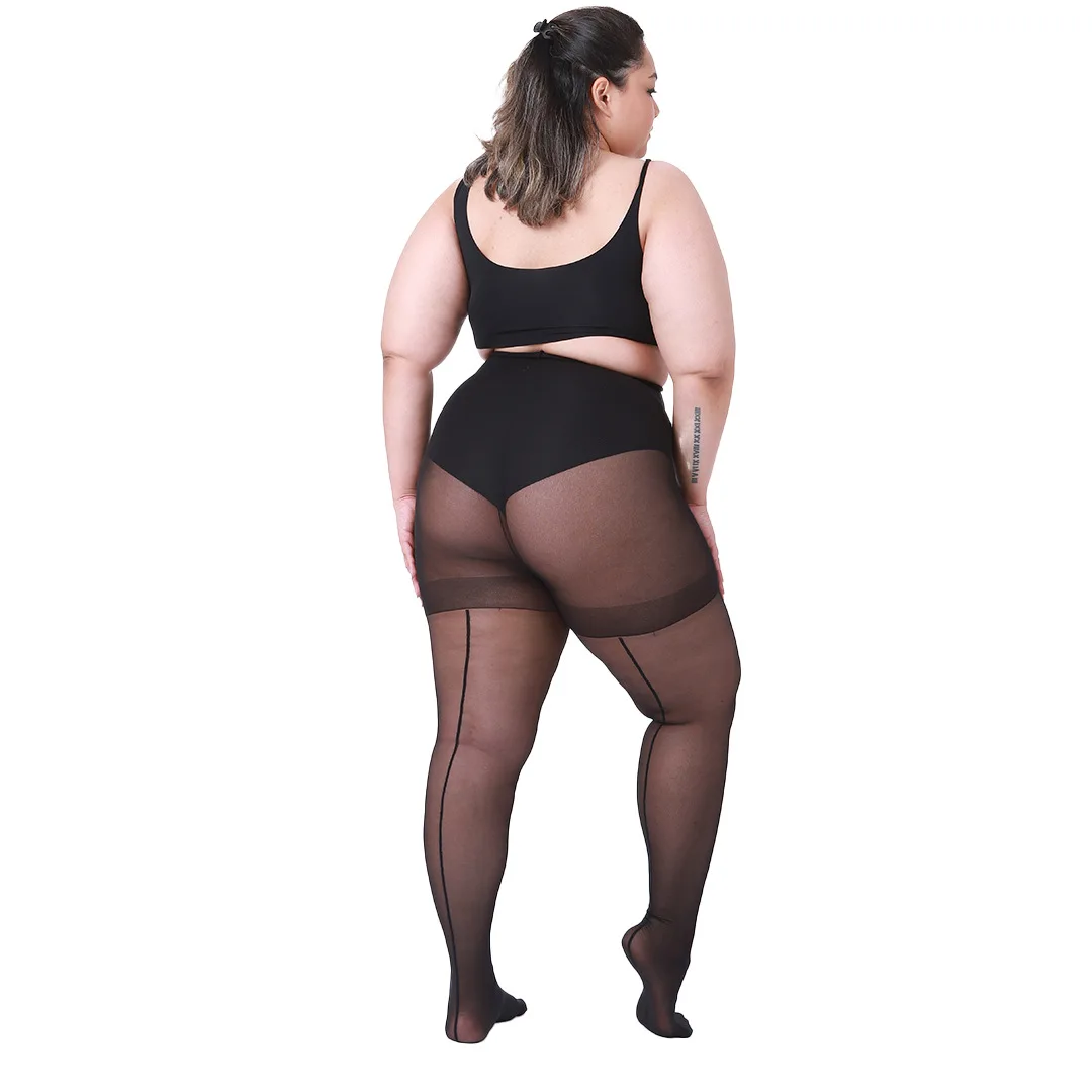 

Women's 20D Vertical Striped Pantyhose tights Sheer Breathable Hosiery Multiple Sizes up to 3XL for plus Size Fashion Stocking