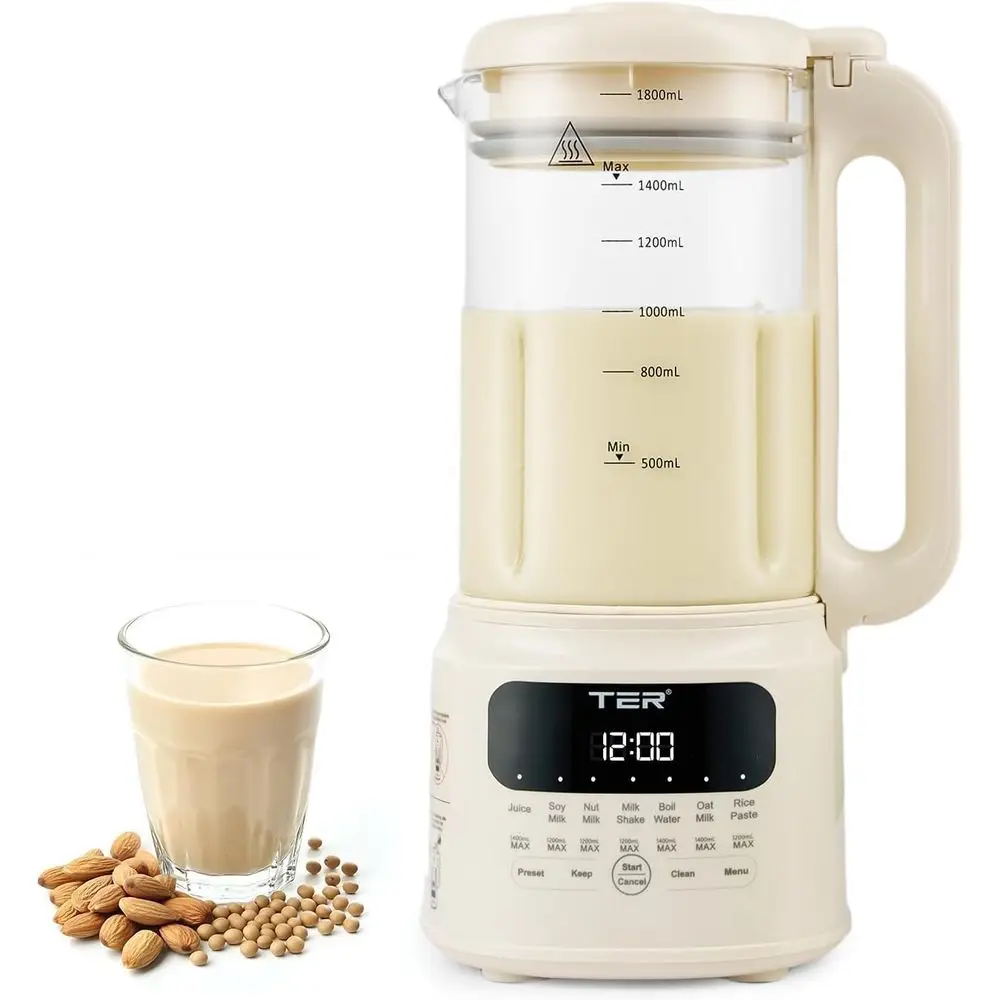 

10 in 1 Nut Milk Maker, 50oz Homemade Almond, Oat, Soy, Cashew Milk, Juice & Rice Paste, Electric Bean Milk Machine with Preset/