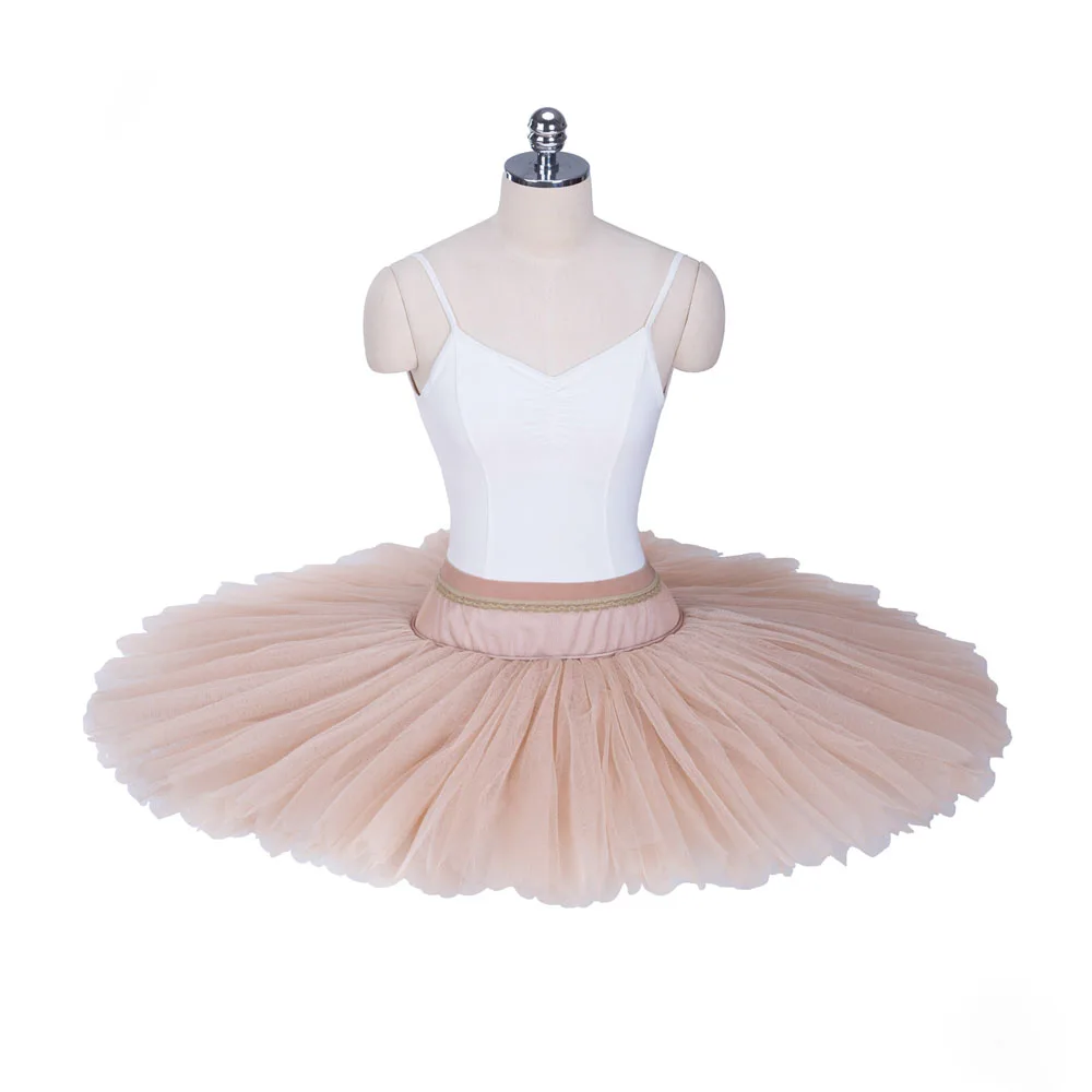 FLTOTURE Professional 9 layers Adjustable Ballet Half Tutu Girls Dance Practice Costumes Ballerina Rehearsal White Half Skirts