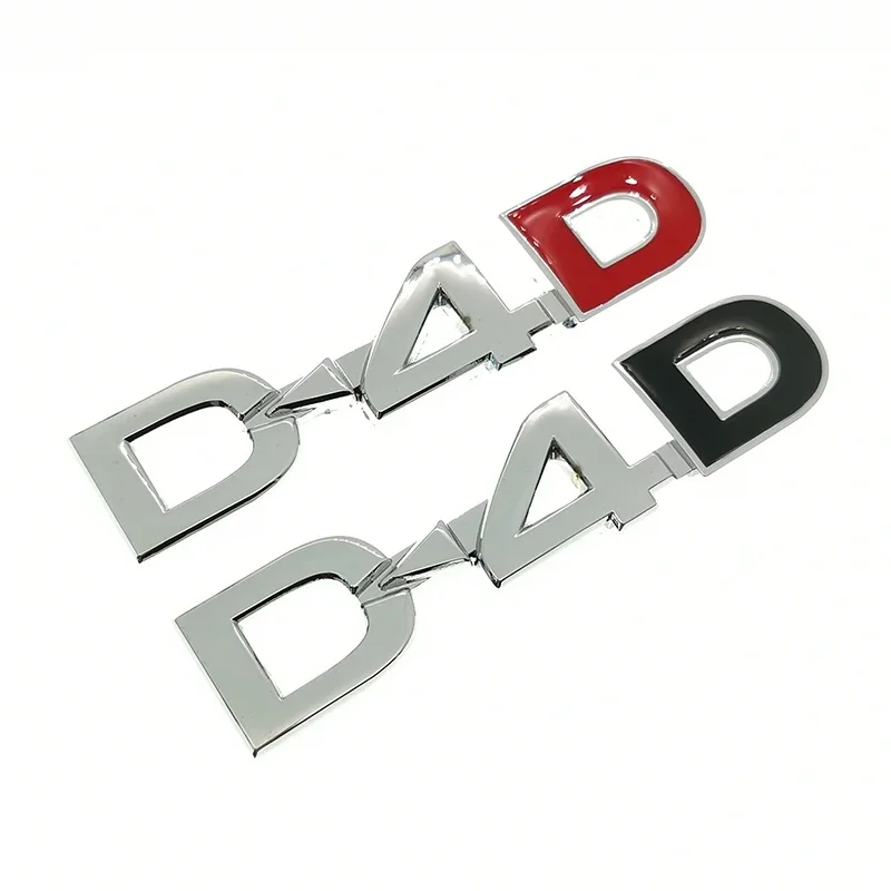 3D Zinc Alloy Metal D4D Glossy Chrome Emblem Badge Decals Car Sticker for Camry Highlander Yaris Corolla avensis hilux