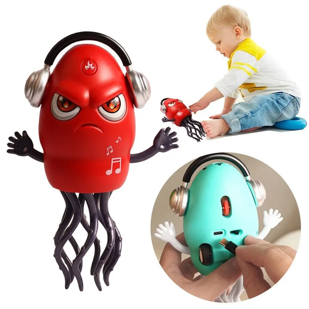 Spray Magic Dancing Octopus Toy Crawling Dancing Electric Auto-Dance Octopus Obstacle Avoidance LED Light Dancing Toy
