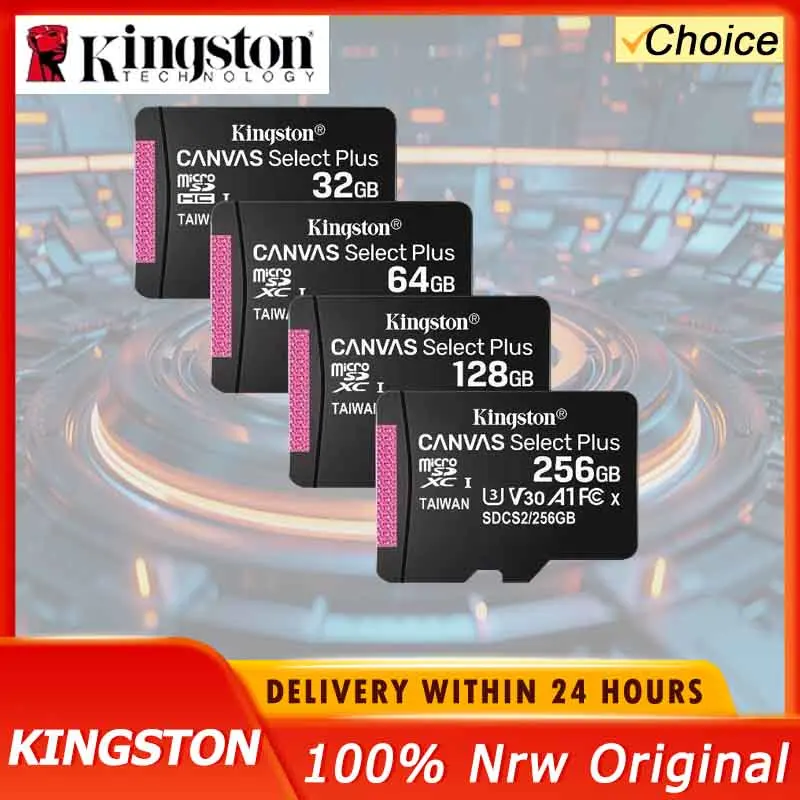 Kingston Canvas Select Plus microSD Card 128GB 256GB 512G SDCS2 microSDXC 64GB  Class 10 Flash Memory Card 100MB/S Reading Speed