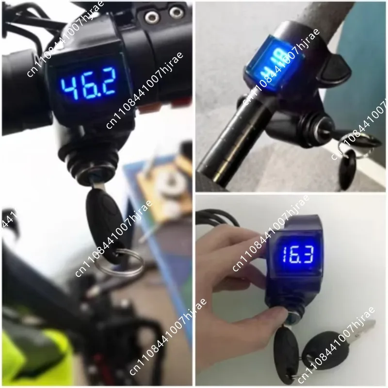 Ebike Electric Scooter Key Power Switch With 12-84V Digital Voltmeter Fit For Kugoo M4 M4 Pro Spare Repair Accessories