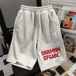 Summer Men's Casual Short Pants Printting Solid Elastic Waist Jogging Slim Shorts Holiday Breathable Baggy Oversized Trousers