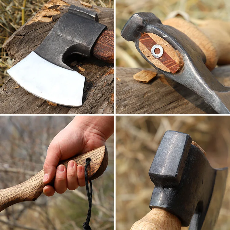 Iron Neck Campsite Multi specification Wooden Handle Multi purpose Axe Outdoor Camping Logging Multi purpose Axe