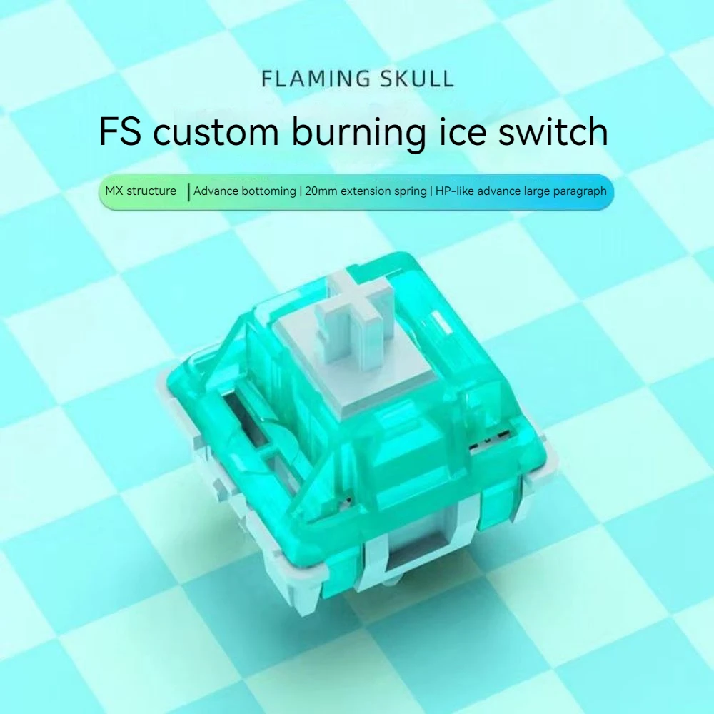 FS Ice Burning Switch Mechanical Keyboard Pre Lubed Tactile 48gf 5Pins HiFi Switches RGB Green Transparent Custom DIY For Gaming