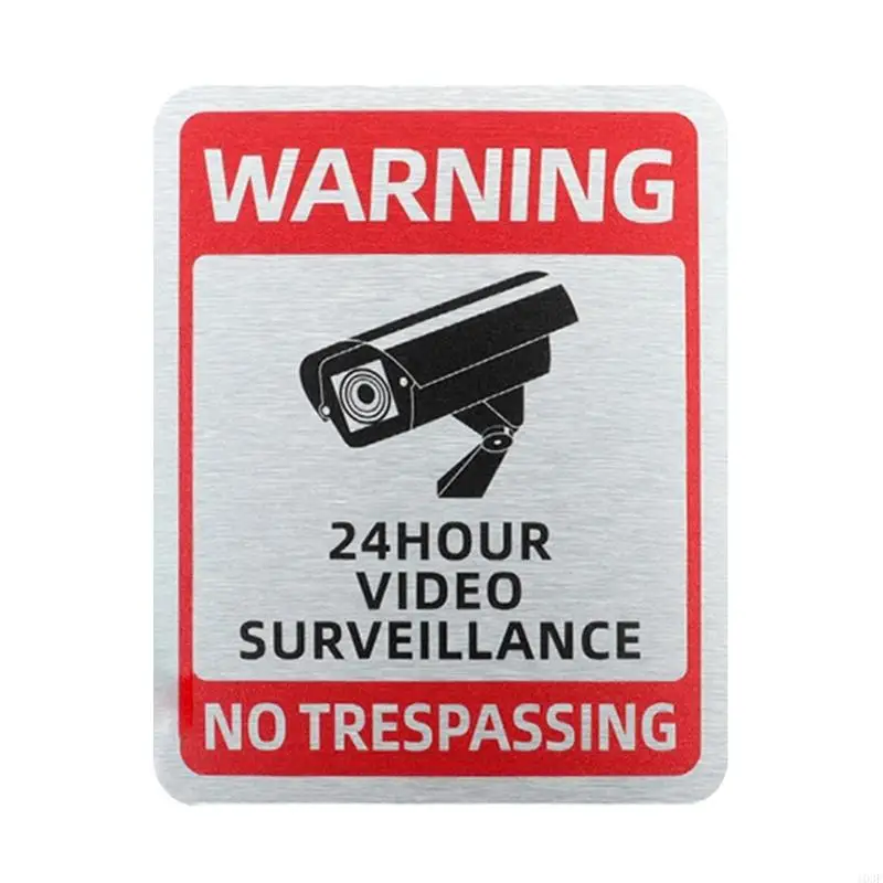 103F Commercial 24Hr Monitoring Warning Plate Permanent Aluminum Substance Quick Mount For Schools Office Complex