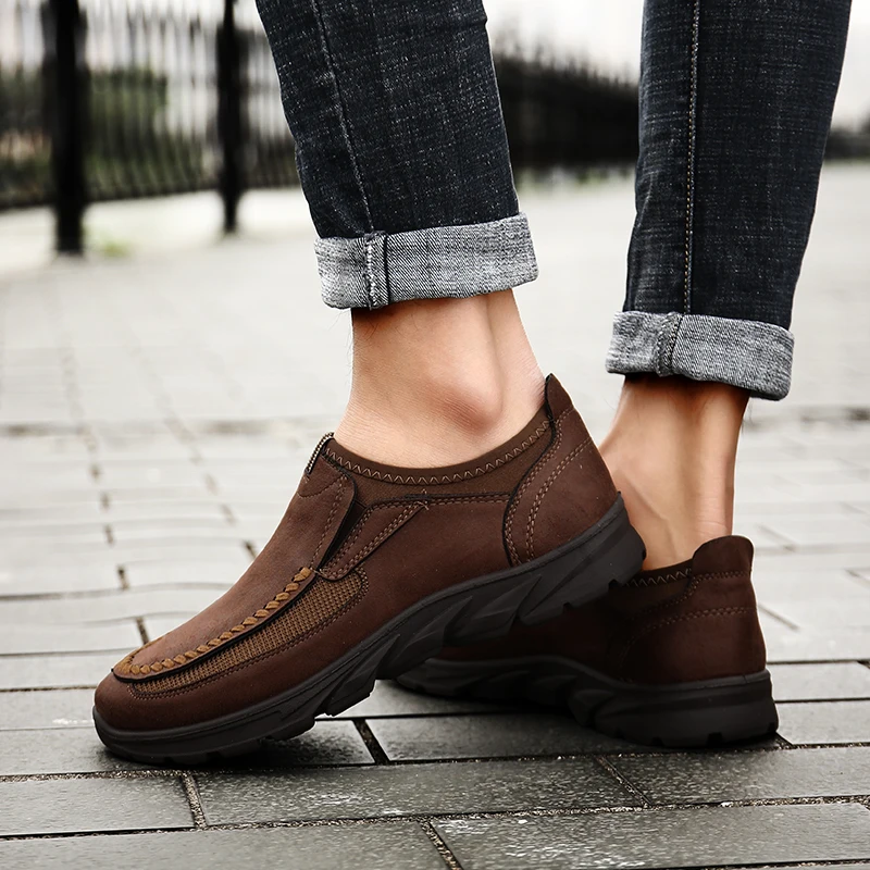 Heren Casual Sneakers Ademende Loafers Sneakers Nieuwe Mode Comfortabele Platte Handgemaakte Retro Vrijetijdsloafers Schoenen Heren Schoenen