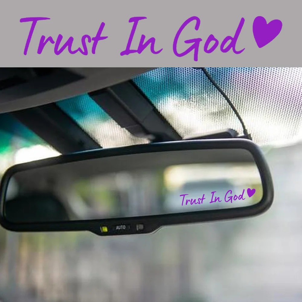 Christian Faith Sticker Cute Vinyl Decal Car Mirror Religious Decoration Female Driver Auto Accessories